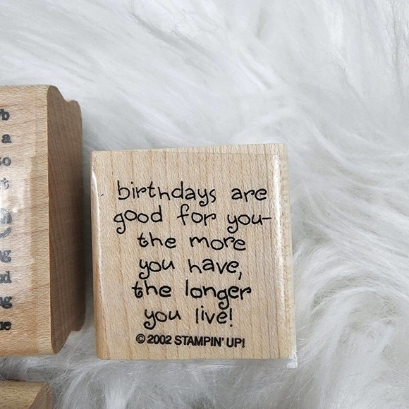 STAMPIN' UP! (6) Wood Rubber Stamps Happy Birthday Celebrate Cake & Candles - Picture 3 of 5
